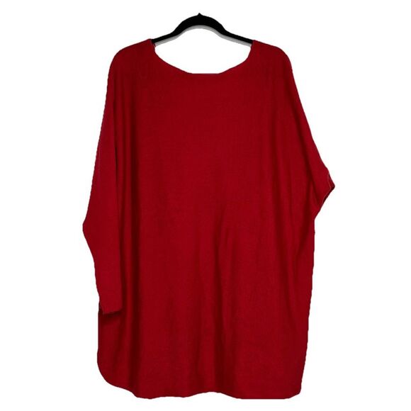 INC International Concepts 2X Red Shirttail Sweater Scoop Neck Dolman Sleeve NEW - Picture 3 of 4